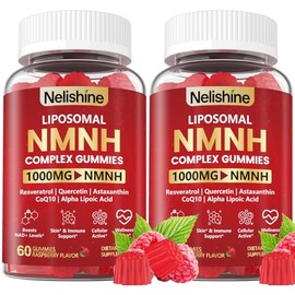 Paquete de 2 gomitas liposomales NMNH de 1000 mg de suplemento NMN NAD, gomitas NAD para mujeres y hombres, mezcla de ribósido de nicotinamida y resve