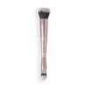 Revolution Flawless Flex Duo Brush, Dual-Ended Makeup Brush, Synthetic Bristles,