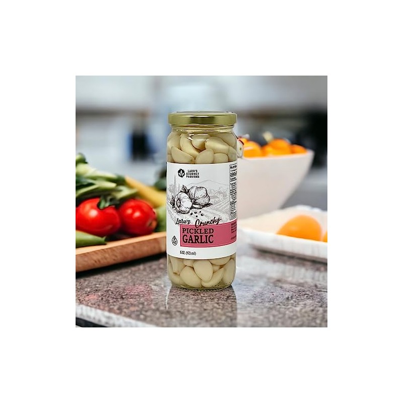 Lara's Crunchy Pickled Garlic - (4 Pack, 16 oz each)