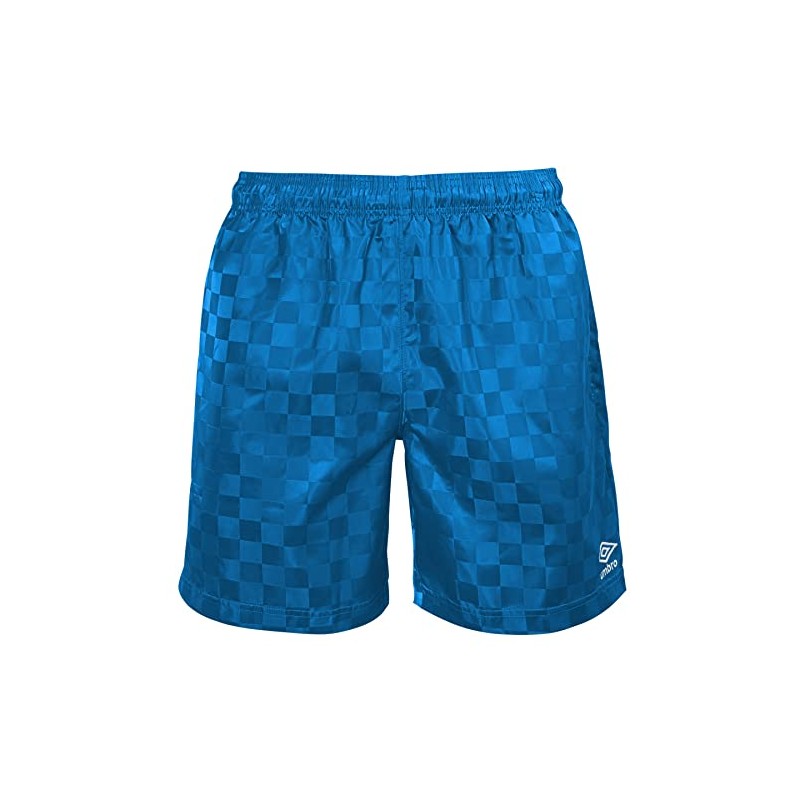 Umbro Boys Checkerboard Short, Princess Blue/Marshmallow, Medium