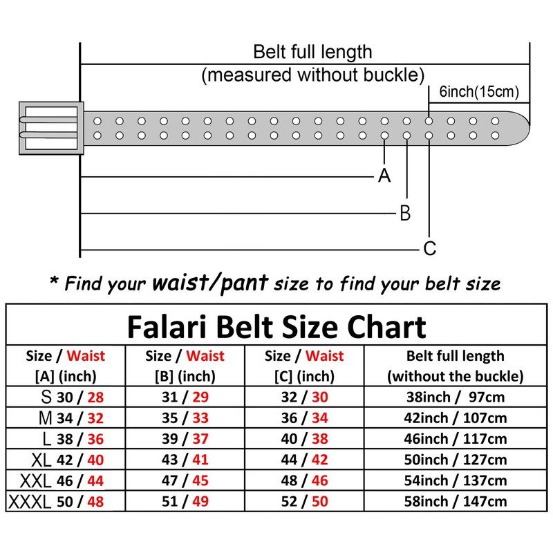 Falari Men's Full Grain Leather Belt Double Prong Belt 9004