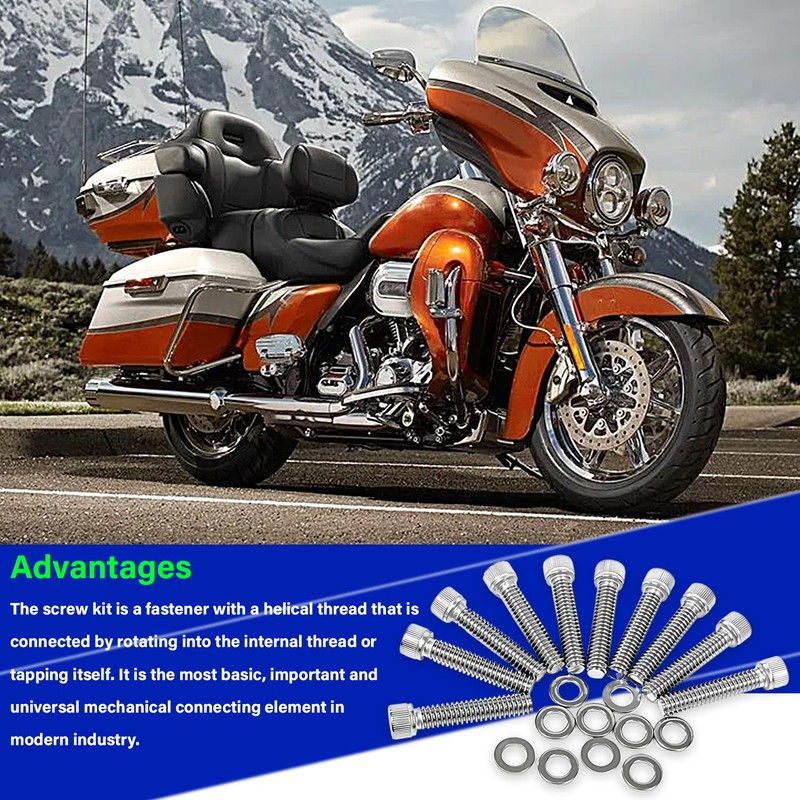 FBSCTMH Engine Bolt Kit Compatible with Electra Glide/Road Glide/Road King/Street
