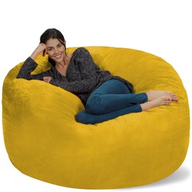 Chill Sack Bean Bag Chair Cover, 5-Feet, Microsuede - Lemon