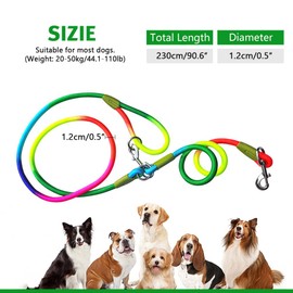 pawstrip Hands Free Dog Leash Waist & Crossbody Rope with Slip Lead Durable for 2 Dogs Nylon Reflective Heavy Duty Hiking Bungee Leash for Small Large Dogs (Orange)