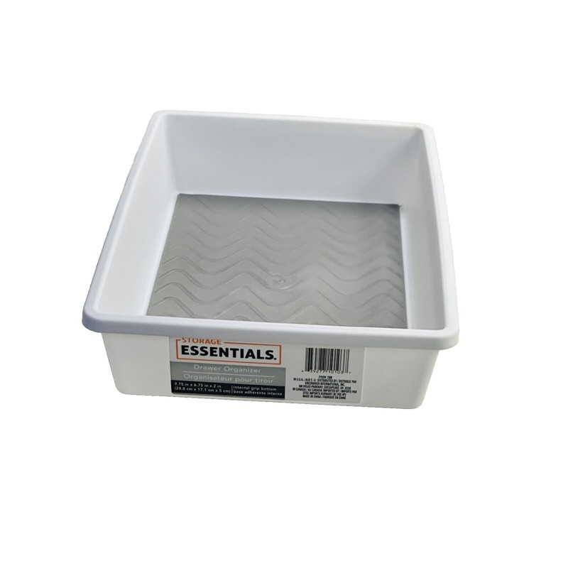 Greenbrier Essentials White Drawer Organizers with Grip Bottoms 9.75 X
