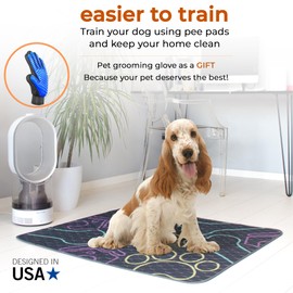 PetBeat Washable Pee Pads for Dogs 72x72 in + Gift -Reusable Puppy Pads Waterproof - Fast Absorbent Whelping Mat - Non Slip Dog Pad - Puppy Pads Pet Training Pads- 100% Waterproof Extra Large Pad