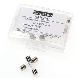 Exqutoo F5AL Fast-Blow Fuse5A 125V Glass Fuses 5 x 20 mm 5amp F5A（20 Pack）