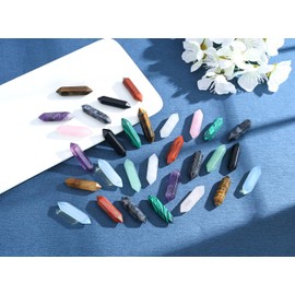 DUQGUHO 50 Pcs Healing Crystals Wands Natural Hexagonal Crystal Points Crystal Stones Sets Bulk Gemstones Chakra Rocks Polished Stones Gifts for Women