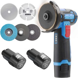 4000mah Battery Angle Grinder Tool, Cordless Angle Grinder with battery, Small Portable Angle Grinder, Cordless cut off tool,Brushless Handheld Angle Grinders Blue-black