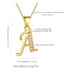 Collares Mujer Inicial Letras Baño Oro 18k Zirconias Color A