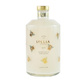 Lollia Wish Bubble Bath, 33.8 fl oz, Vanilla Bean, Rice Flower, Jasmine Leaves, & Sugar Cane, Luxury Hydrating Women's Bubbling Bath Soap, Delicate & Relaxing Scented Skin Care