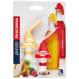 Tescoma TAPON HERMETICO para BOTELLAS Presto, 2 PZS, Kunststoff, Yellow/Red, 2