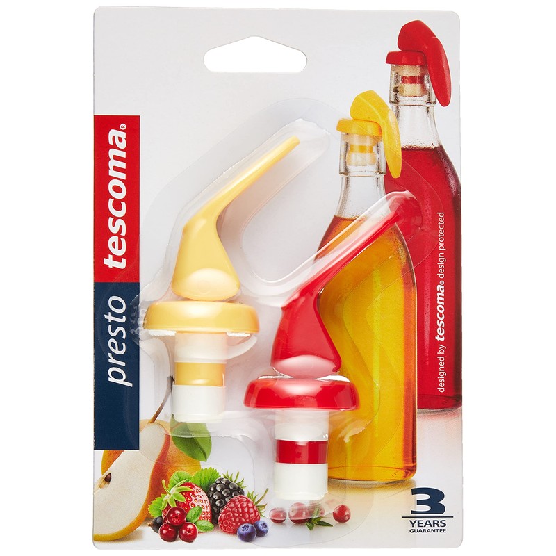 Tescoma TAPON HERMETICO para BOTELLAS Presto, 2 PZS, Kunststoff, Yellow/Red,