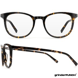 grinderPUNCH Classic Reading Glasses for Women and Men Blue Light Blocking Readers Stylish Readers with Spring Loaded Hinges