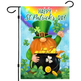Flagmax St Patrick's Day Garden Flag,Shamrock St Patricks Flag 12.5 x 18 Inch Clover for Garden and Home Decorations