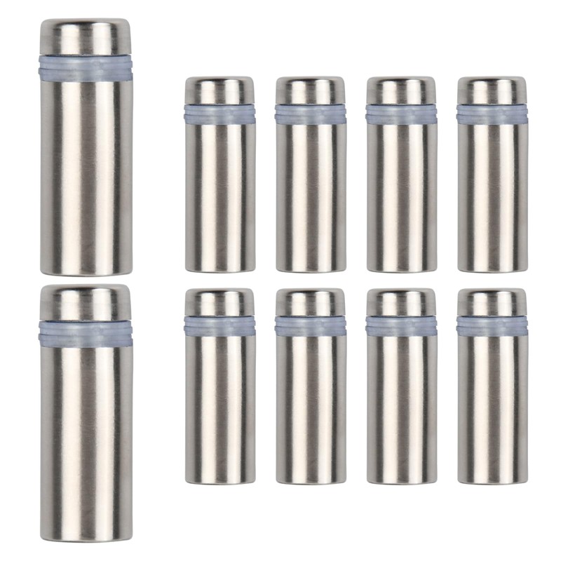 Joyan 10pc Screw Spacer Sign Holder, Stainless Steel Post Mount,