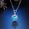 Women's 925 Sterling Silver Shiny Zircon Heart Pendant Silver Chain