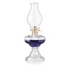 Clear Pedestal Style Oil Lamp with Plain Flare Top Large
