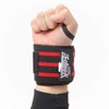 Schiek Wrist Wrap, 24 Inches, Free Weight Training Use, red