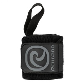 Rehband Wrist Bandages, 1 Pair, Wrist Support for Strength Training, 45 cm, Comfortable and Stabilising Wrist Support, Colour: Carbon/Black, Size: One Size