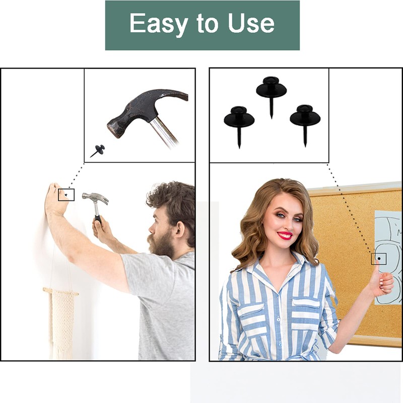 30 PCS Push Pins Picture Hangers Wall Hooks, Double Headed