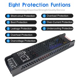 24V 8.5A 200W Power Supply, 100-250V AC to 24V DC Converter, LED Driver, Low Voltage Transformer, Switching Adapter for Strip Light, Lamp, Radio, Project Specific Power Supply, 2Pack