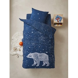 Vertbaudet Bedding Set for Children, Polar Bear Dark Blue, 140 x 200 cm, Cushion 63 x 63 cm