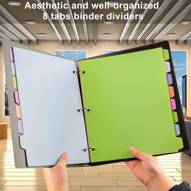 habgp 16Pcs/2 Set Binder Dividers with Tabs, 8 Color Tab