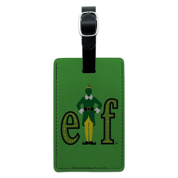 Elf Movie Logo Rectangle Leather Luggage Card Suitcase Carry-On ID