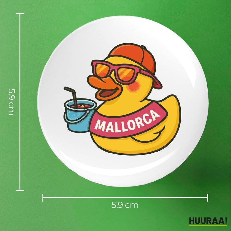 Huuraa Malle Rubber Duck Mallorca Gift Size 59 mm Squeaky