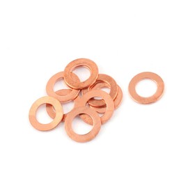HEROFFIX 10pcs 8mm x 14mm x 1mm Flat Ring Copper Crush Washer Sealing Gasket Fastener Replace Parts