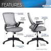 Height Adjustable Arms Mid-Back Mesh Task Office Chair, 25" W
