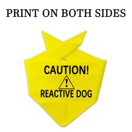 Generic Caution Reactive Dog Bandana - Yellow, Dog, Bandana, 70*34CM, Polyester