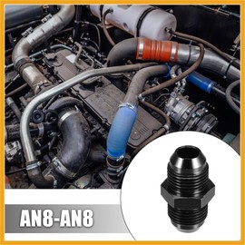 Partuto AN8 Male to AN8 Car Flare Reducer Hose Fitting Adapter Black 1pcs Replacement