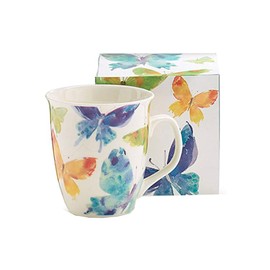 Burton & Burton, Watercolor Butterflies Porcelain Mug