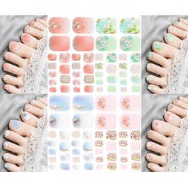NAILDOKI 4 Types No Damage Toenails, Nail Seal, Nail Stickers, Nail Wrap, Nail Accessories, Realistic Nail Jale Stickers, For Women, Cute, Popular, Fashionable, Advanced