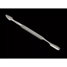 Beauty Headquarters STAINLESS STEEL CUTICLE PUSHER SHORT WITH SPOON REMOVER