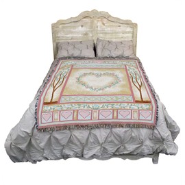 Pure Country Weavers Love Quilt 2 Blanket - Wedding Gift Tapestry Throw Woven from Cotton - Made in The USA (72x54)