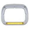 C2W Pair of Peterbilt Single Headlight Bezels 6x8 Amber Lens