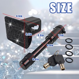 KHGUZ Bling Trailer Hitch Cover, Crystal Rhinestone Vehicle Tube Plug Towing Hitch Cover for 2" Receivers with Lock, Automotive Exterior Tow Cap Accessories, Universal for SUV Sedan Truck