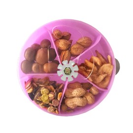 Bird Creative Foraging System Wheel Seed Food Ball Rotate Training Toy for Small and Medium Parrots Parakeet Cockatiel Conure (Purple)