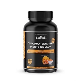 Cúrcuma con Jengibre, Diente de León y Pimienta Negra | Salud Articular y Antiinflamatorio | 120 Cápsulas | Sin Gluten, Soya ni Rellenos | Sannali