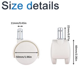 INCREWAY 5 Pcs White Nylon Swivel Casters with Double Track Wheel and Brake Universal Wheel for Office Chairs, Tables, Suitcases, Bookshelves, Small Cart