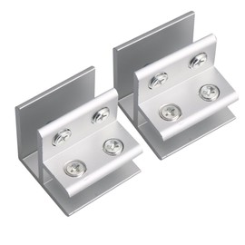 Yibuy 4Pcs Silver Adjustable Glass Clamp Clip Shelf Support Holder Bracket 90 Degrees for 8-12mm Thickness Glass