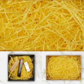 JIWINNER 2 LB Cut Paper Shred Filler for Gift Baskets, Easter Basket Grass, Yellow Paper Filler for Gift Wrapping, Crafting Activities, Weddings, Boxes Filler, Basket Filler, Anniversaries