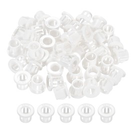 PATIKIL 60pcs Wire Grommet, 9.5mm Mounting Dia Plastic Grommets Cable Snap Bushing Cable Mounting Hose Bushing Grommet Protector Fasteners Locking Nylon for Wire Cable Hose, White