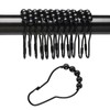 12 Pack Shower Curtain Hooks Rings,Stainless Steel Roller Balls Bath