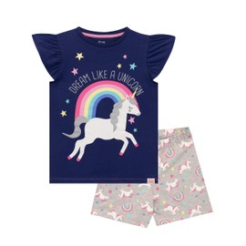 Harry Bear Girls Unicorn Pyjamas, blue