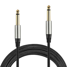 Yueyinpu Pack of 2 Guitar Cables 1/4 Inch Instrument Cable with 6.33mm Straight TS Jack (16 Feet-2 Pack)