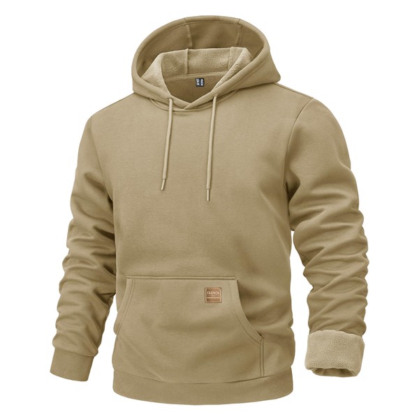 MAGCOMSEN Men's Sweatshirts Fleece Lined Pullover Hoodies Heavyweight Warm Thick